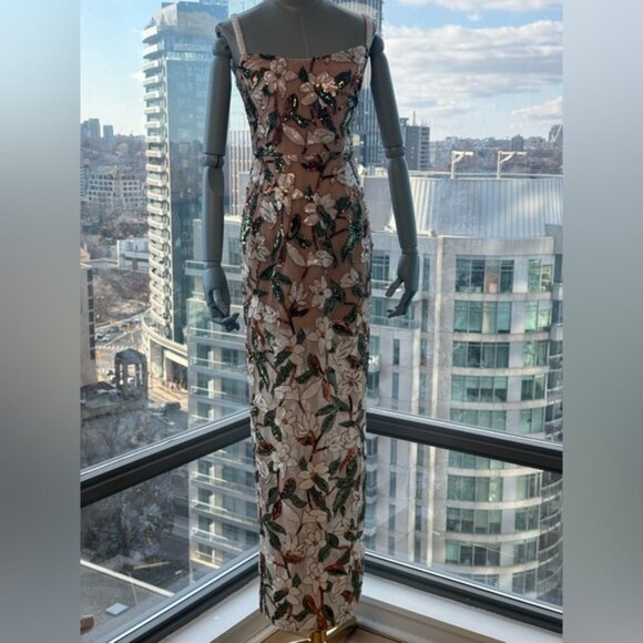 🆕 BRONX & BANCO 🧿 NWOT Dahlia Floral Embroidered Gown - Sz XS / US 2 - Picture 13 of 16